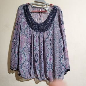 Plus Size 1X Tantrum Blouse Peasant Style